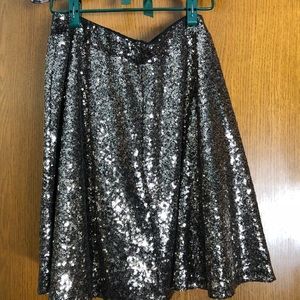 Xhileration Gold Sequined Mini Skirt